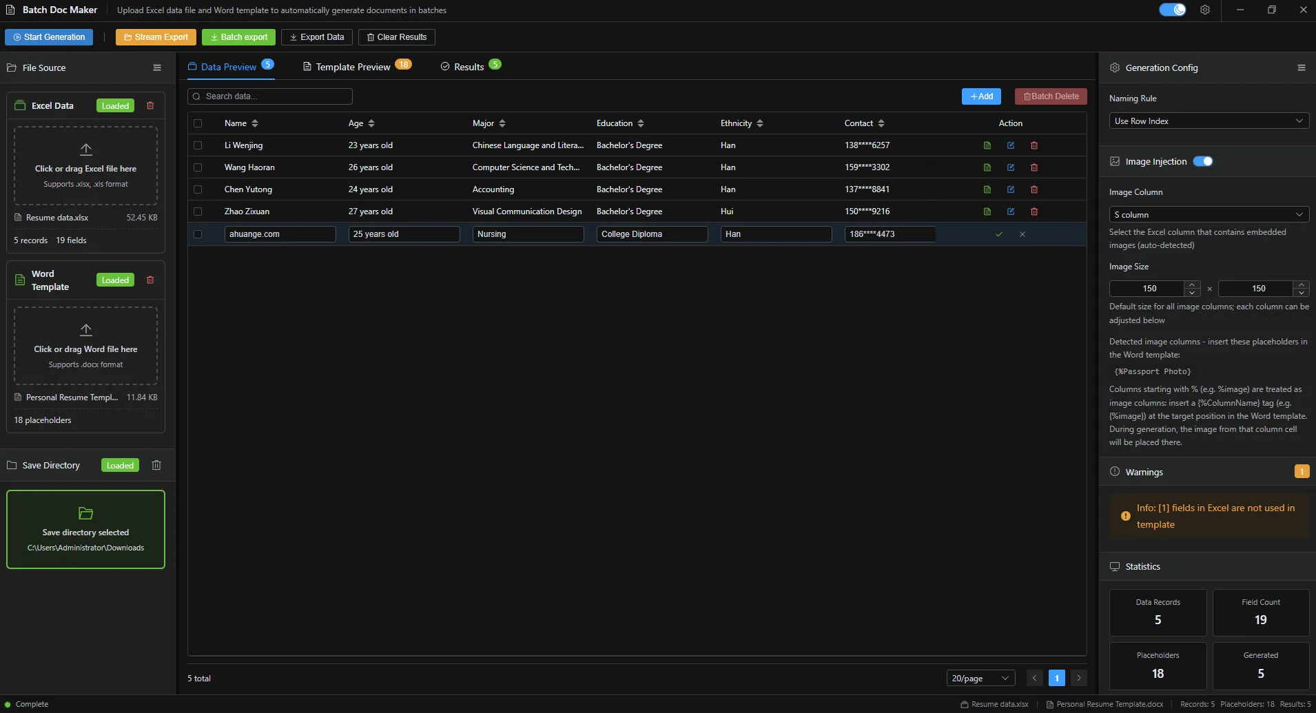 Placeholder Editor - Insert, rename and preview placeholders directly inside the template editor.